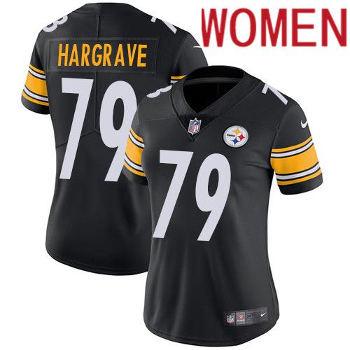 Cheap Women Pittsburgh Steelers 79 Javon Hargrave Nike Black Vapor Limited NFL Jersey